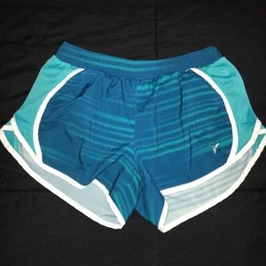Blue patterned running shorts